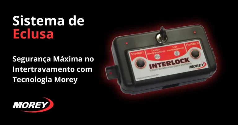 Módulo Interlock da Morey gerenciamento de sistema de eclusa e intertravamento de portões em condomínio.